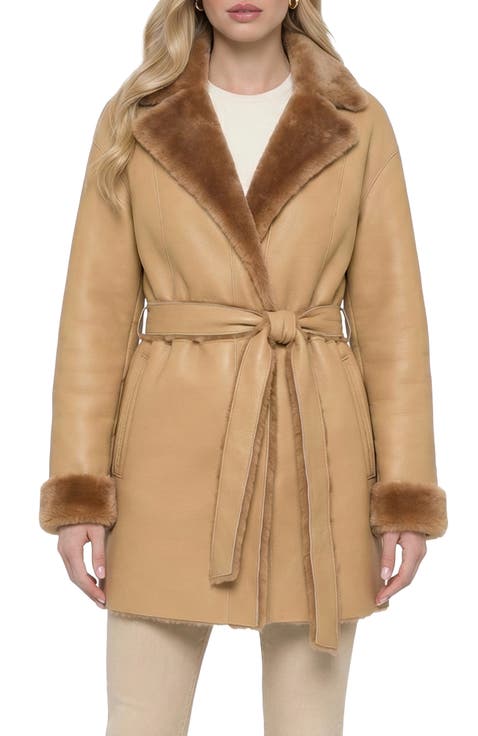 Merino Genuine Shearling Stroller, Belt