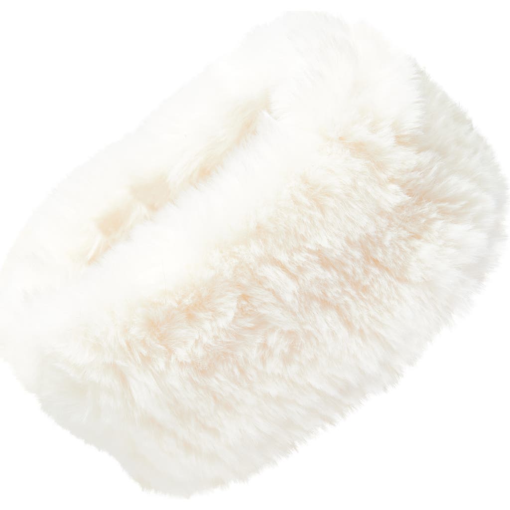 La Fiorentina Faux Shearling Headband In White