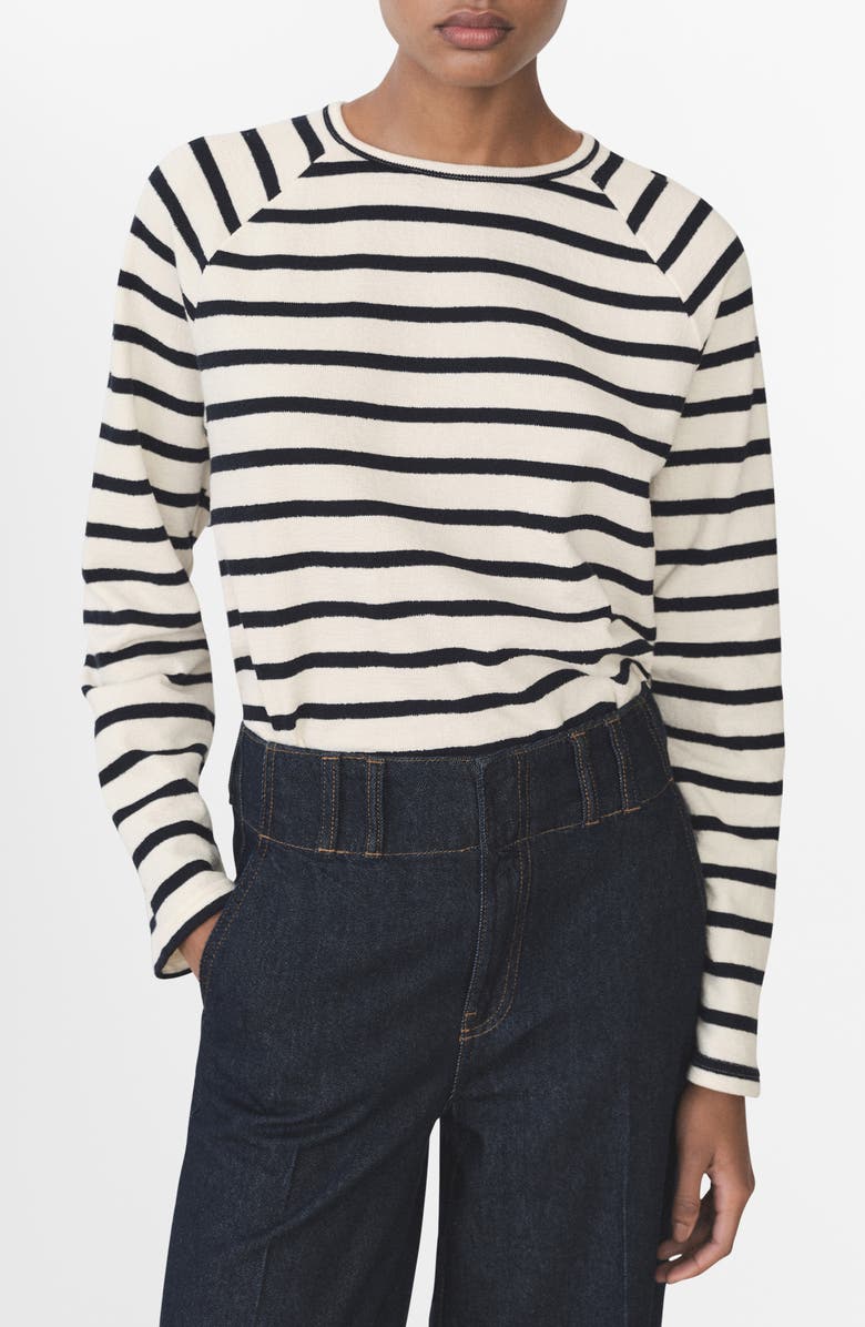 MANGO Stripe Cotton Sweatshirt, Main, color, 