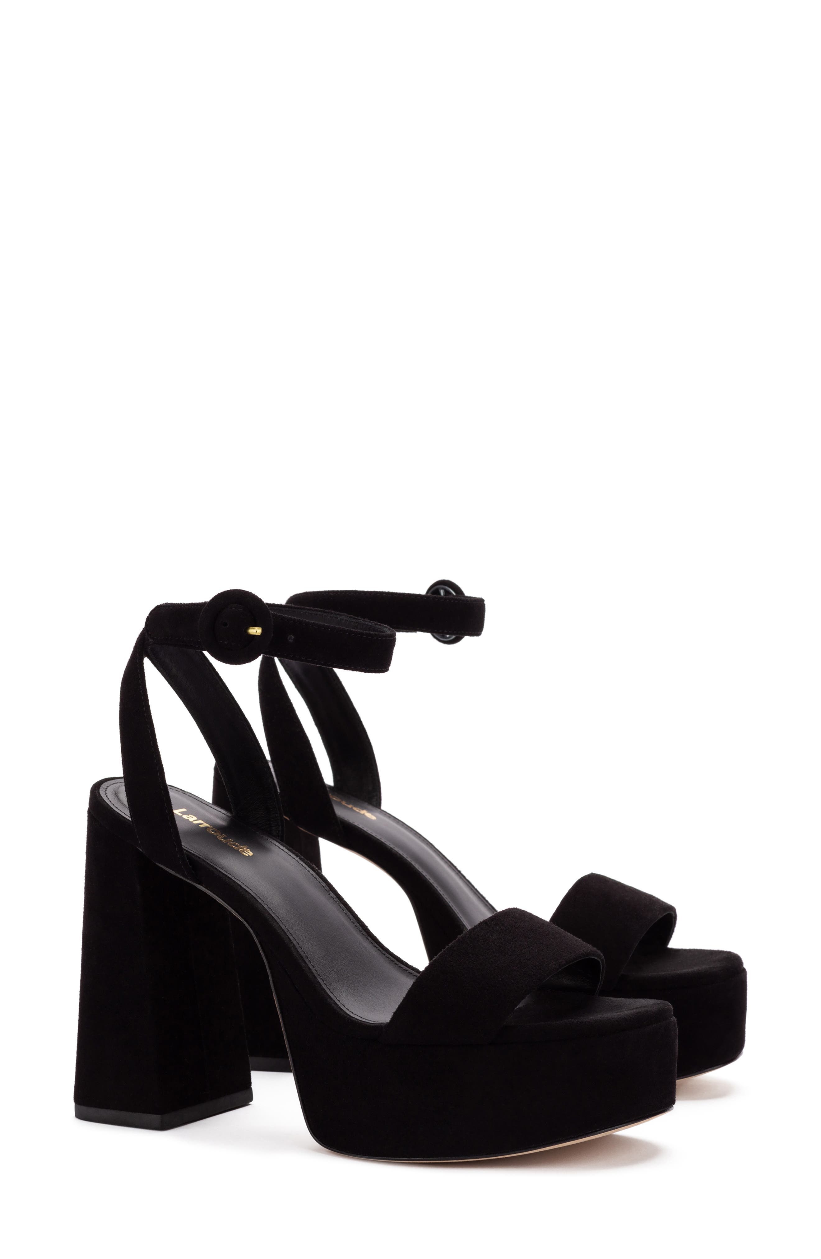 Larroudé Dolly Ankle Strap Platform Sandal, Main, color, 