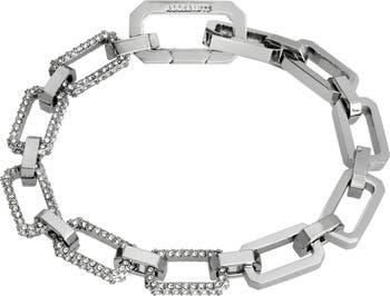 Pavé Crystal Geometric Link Bracelet