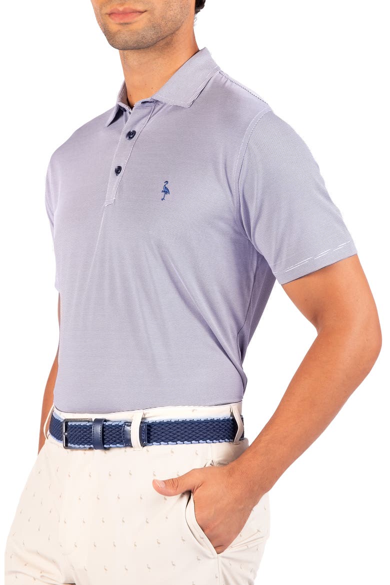 Mini Striped Performance Polo, Alternate, color, SAPPHIRE BLUE