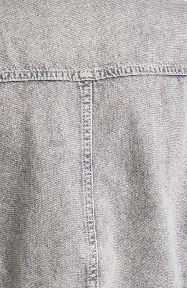 AllSaints Patch Diamante Denim Crop Trucker Jacket, Alternate, color, 