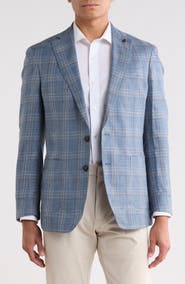 Peter Millar Hertford Plaid Wool, Silk & Linen Soft Jacket
