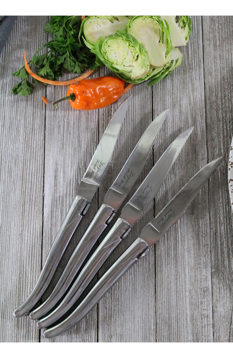 FRENCH HOME Laguiole Connoisseur Stainless Steel Steak Knives - Set of 4, Alternate, color, Silver