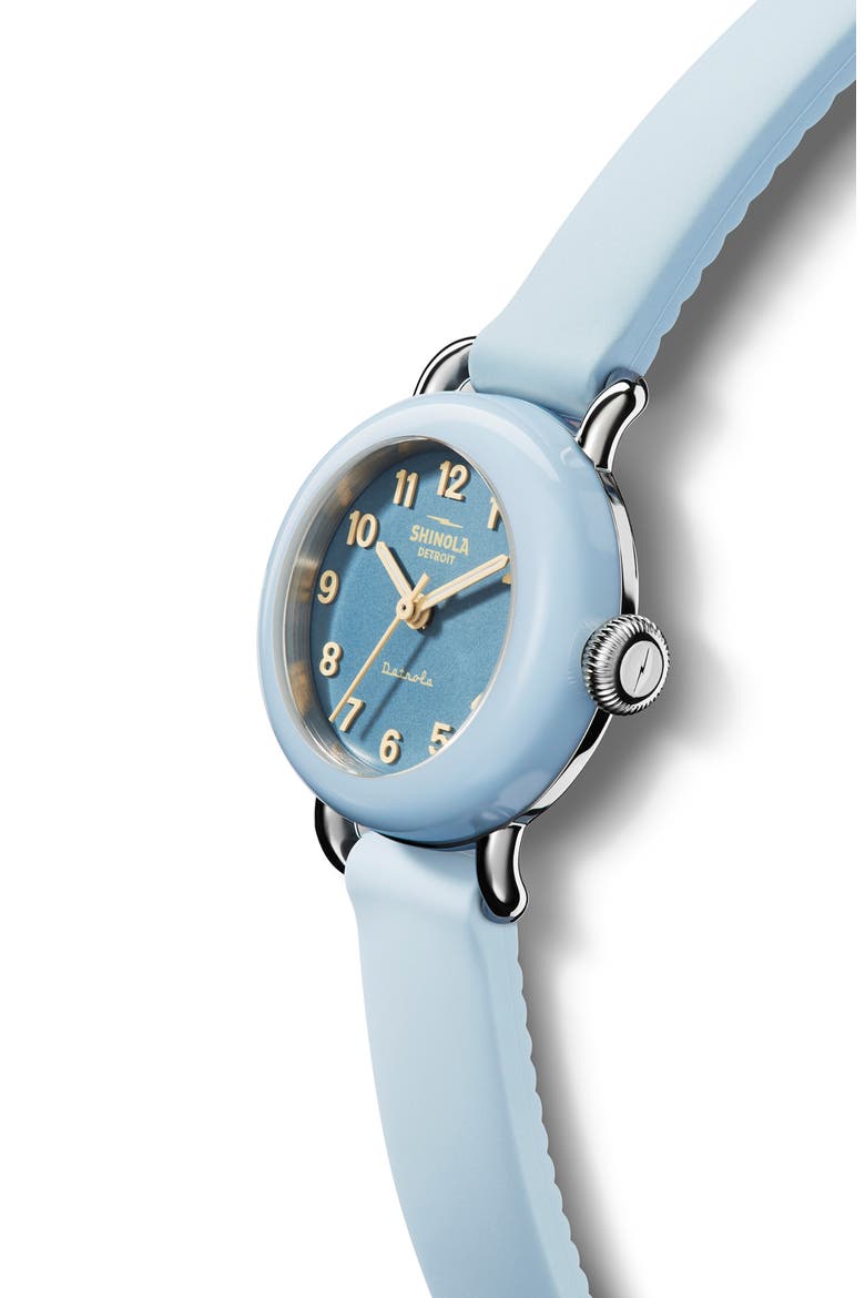Detrola Pee Wee Silicone Strap Watch, 25mm, Alternate, color, DUSTY TURQ