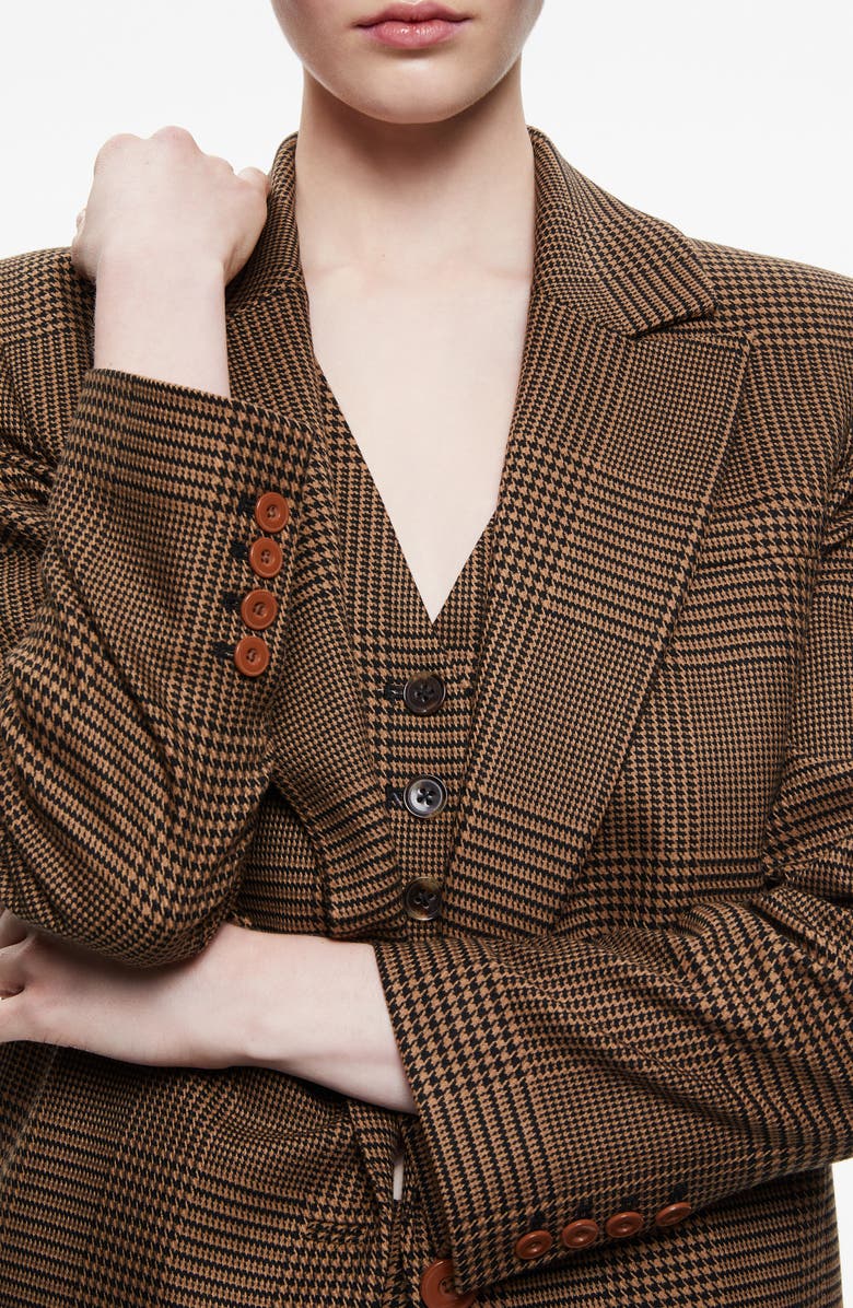 Alice + Olivia Colley Glen Plaid Longline Blazer, Alternate, color,