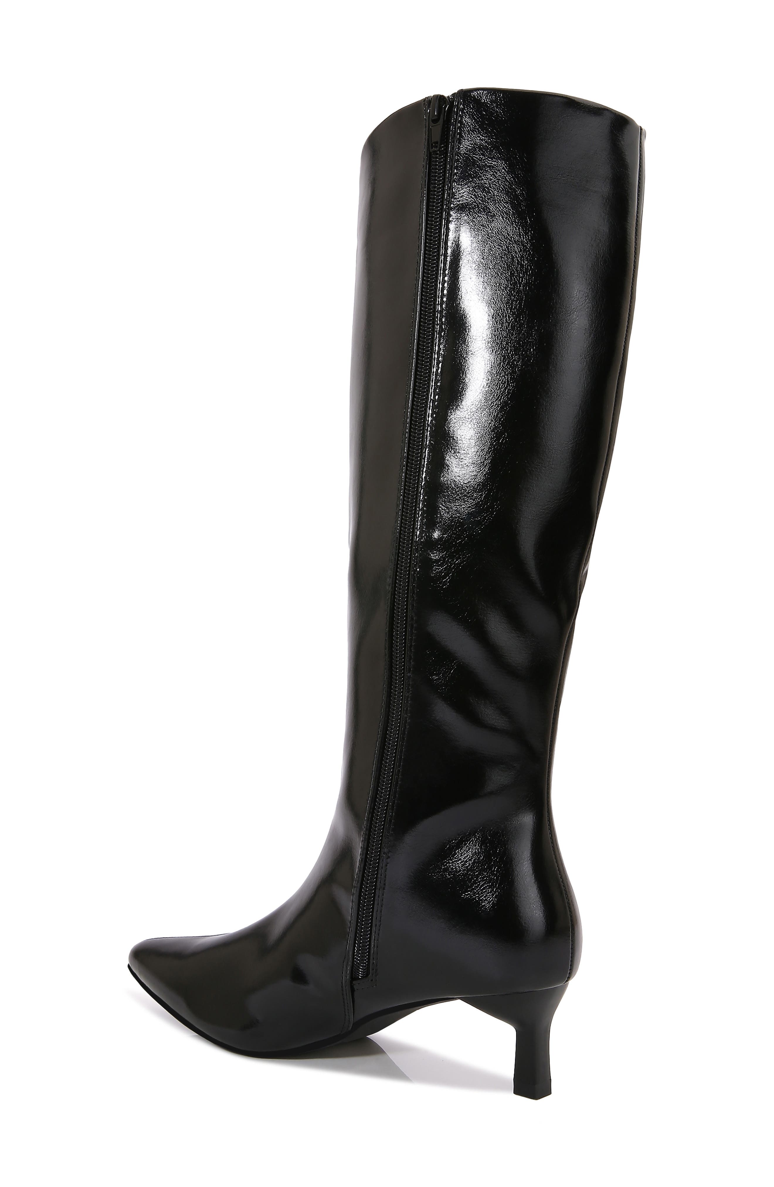 Adessa Faux Leather Knee High Boot, Alternate, color, BLACK