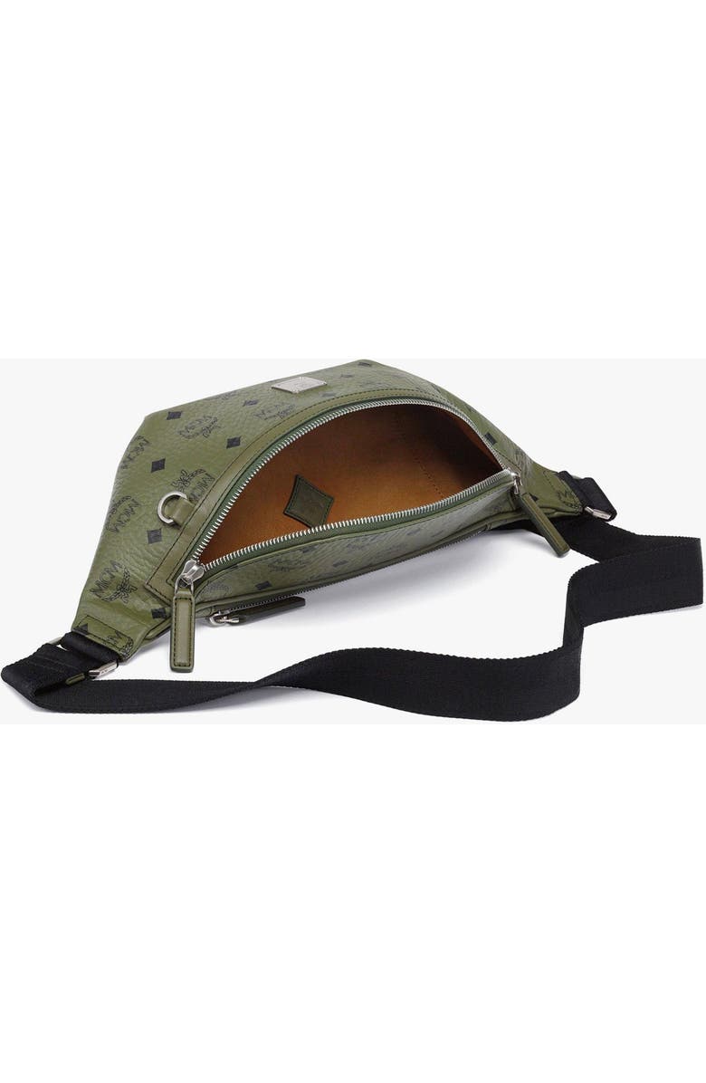 MCM Fursten Belt Bag in Visetos, Alternate, color, Khaki Moss