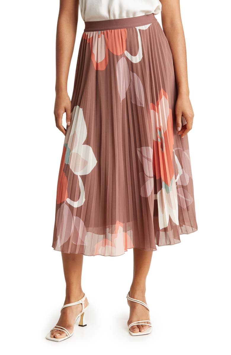 DR2 by Daniel Rainn Pleated Floral Skirt, Main, color, 
