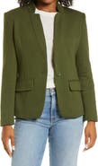 GIBSONLOOK Inverted Notch Collar Cotton Blend Knit Blazer