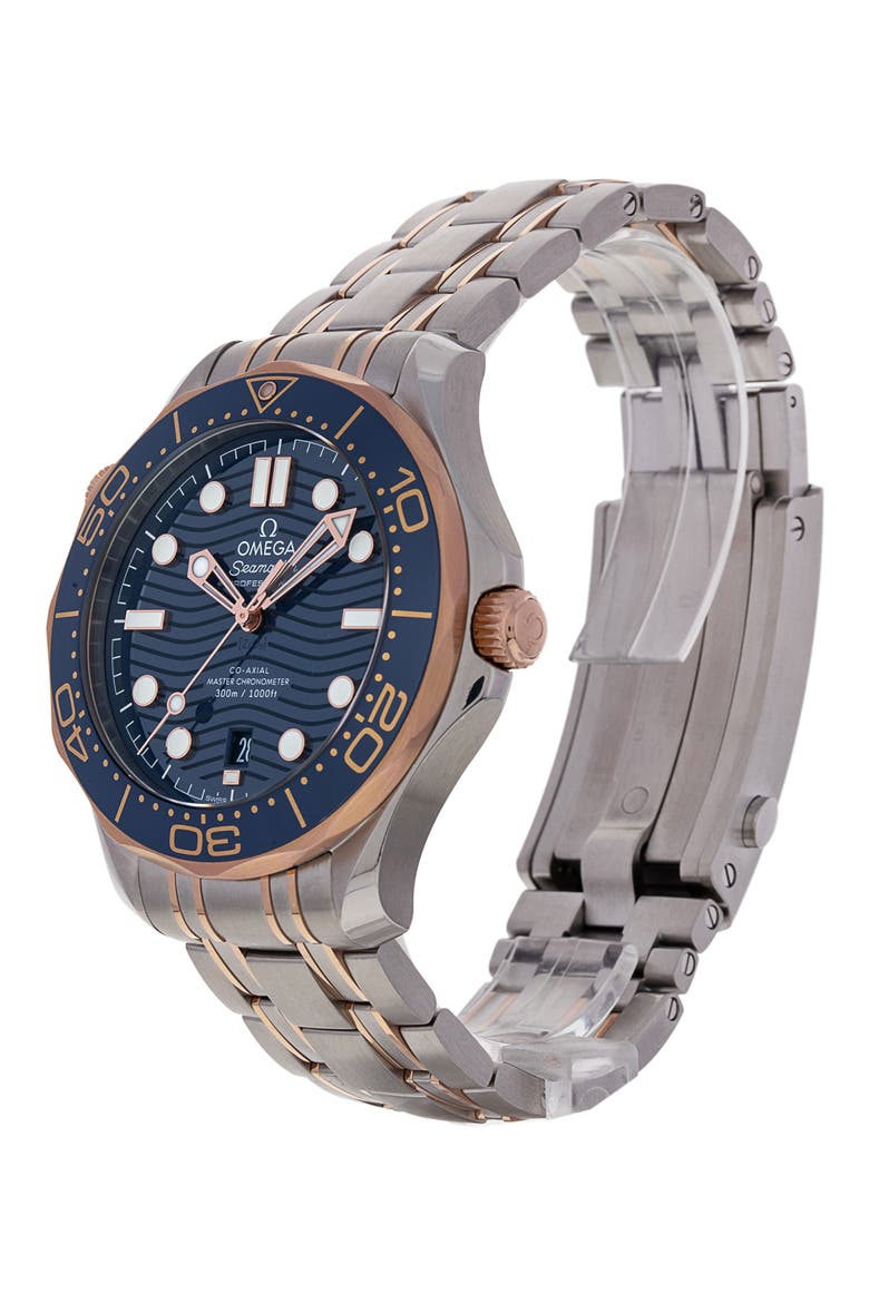 Omega Preowned 2019 Seamaster Diver 300M Automatic Bracelet Watch, 42mm, Alternate, color, SILVER / BLUE