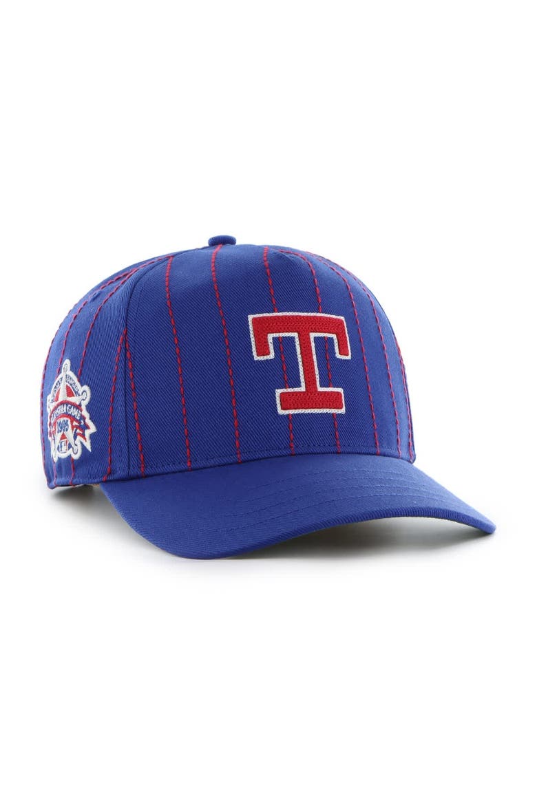 Men's '47 x Rawlings Royal Texas Rangers Pinstripe Hitch Adjustable Hat, Main, color, Royal