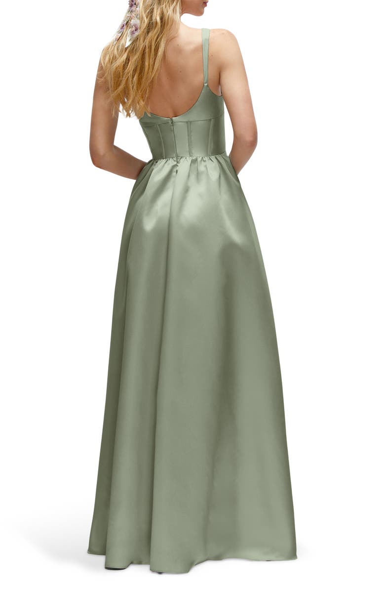 Sleeveless Corset Satin Gown