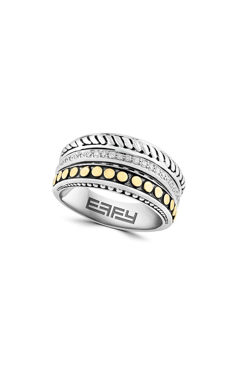 EFFY Two-Tone Diamond Band Ring, Main, color,