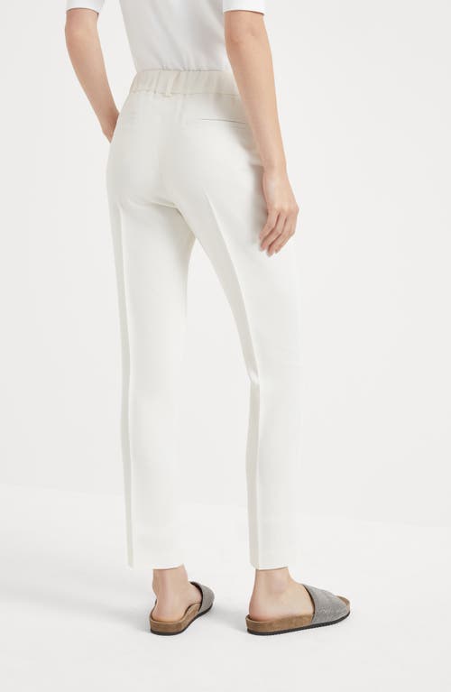 Brunello Cucinelli Pant Pleated Design Acetate Blend In Vanilla