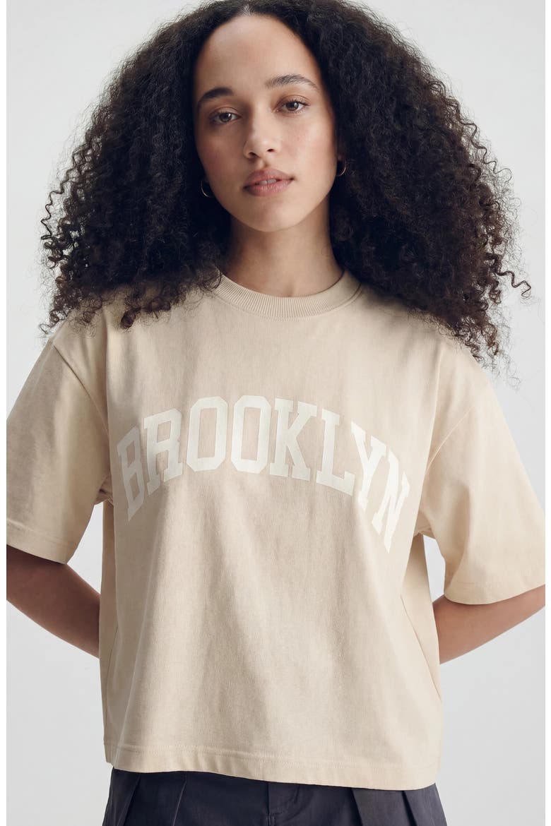 Brooklyn Boxy Crop Graphic T-Shirt, Alternate, color, SANDSHELL