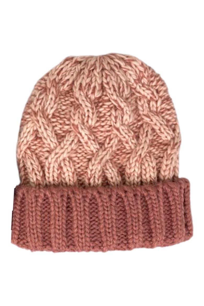Chunky Knit Beanie, Main, color, ROSE