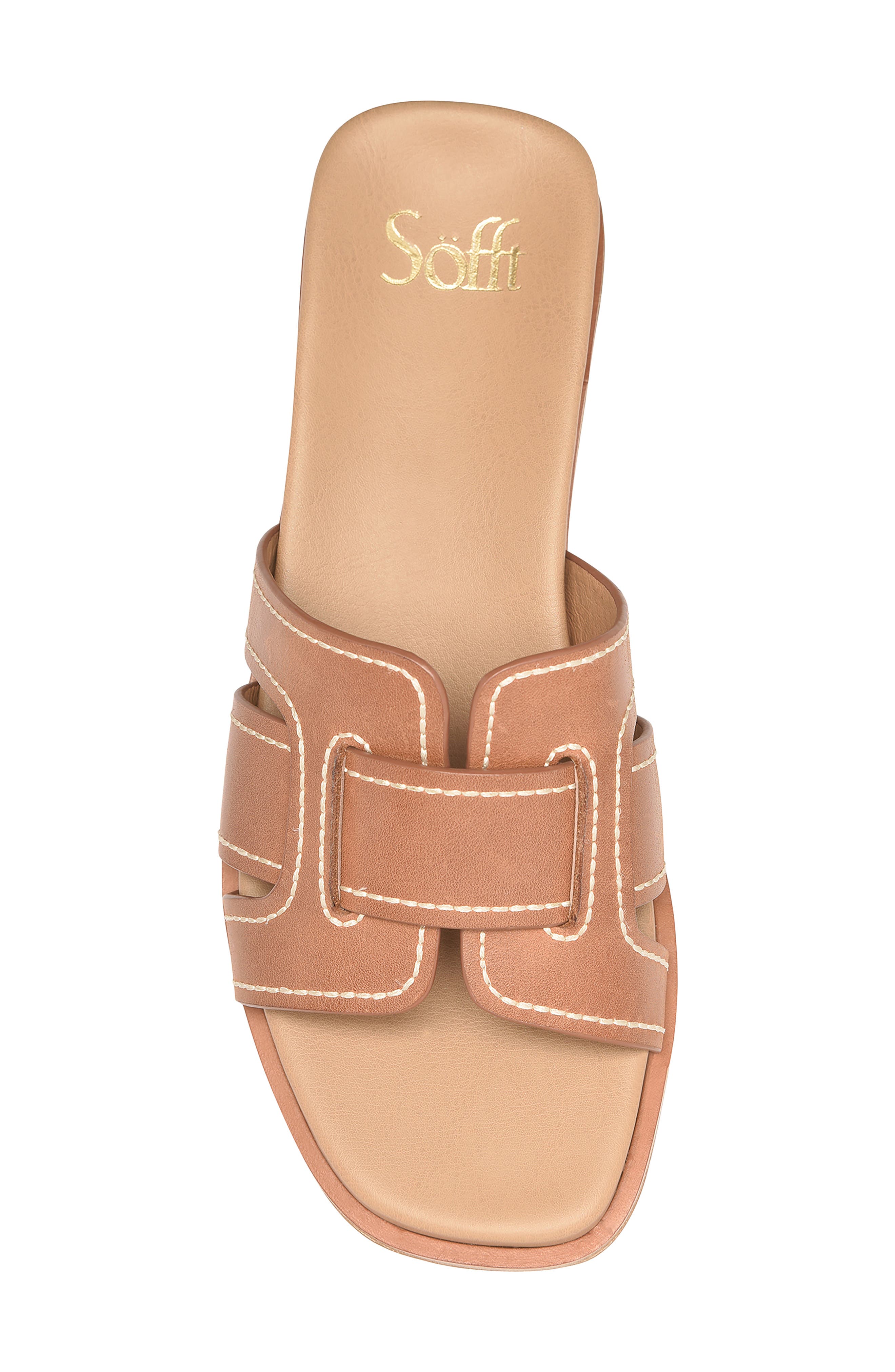 Söfft Rachel Slide Sandal, Alternate, color, Luggage