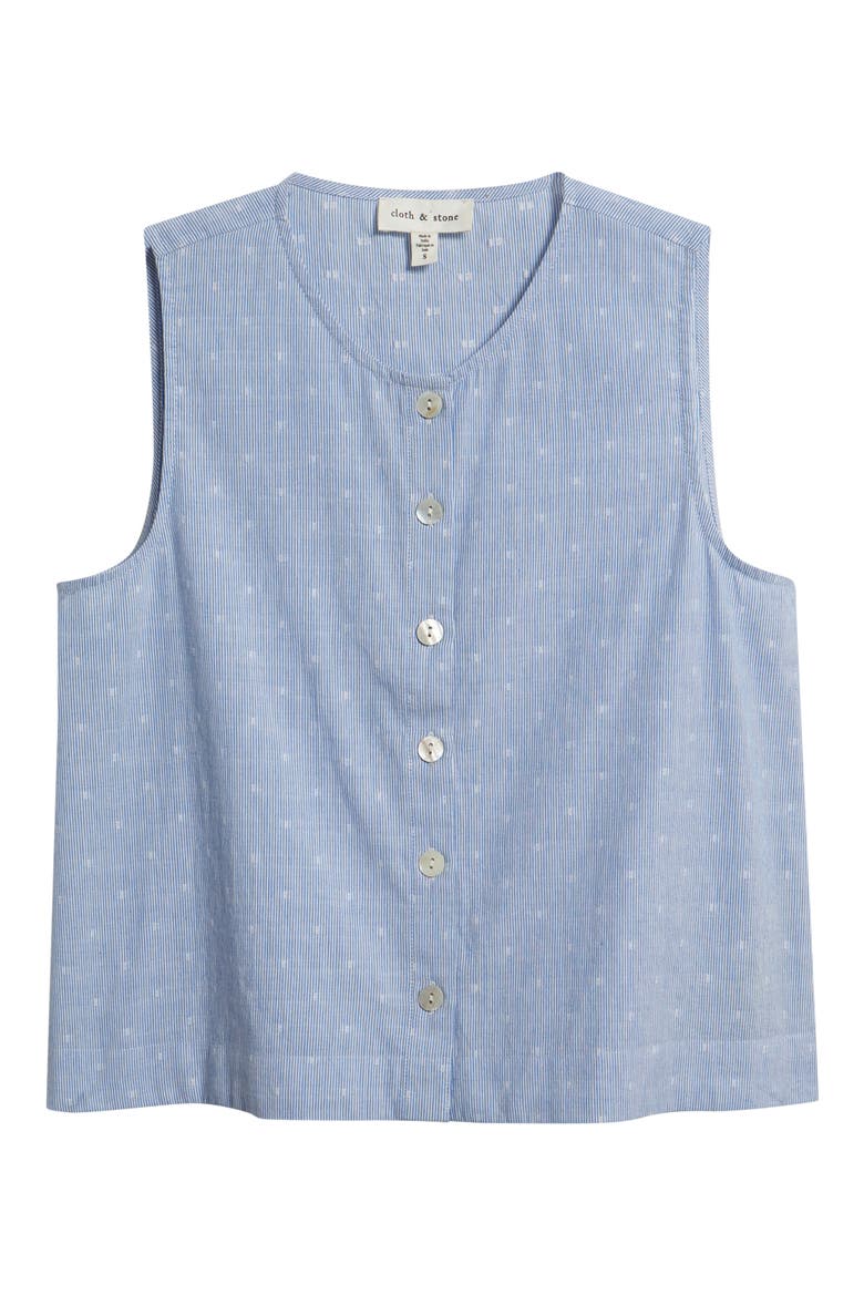Clip Dot Button Front Top, Alternate, color, RIVIERA PINSTRIPE