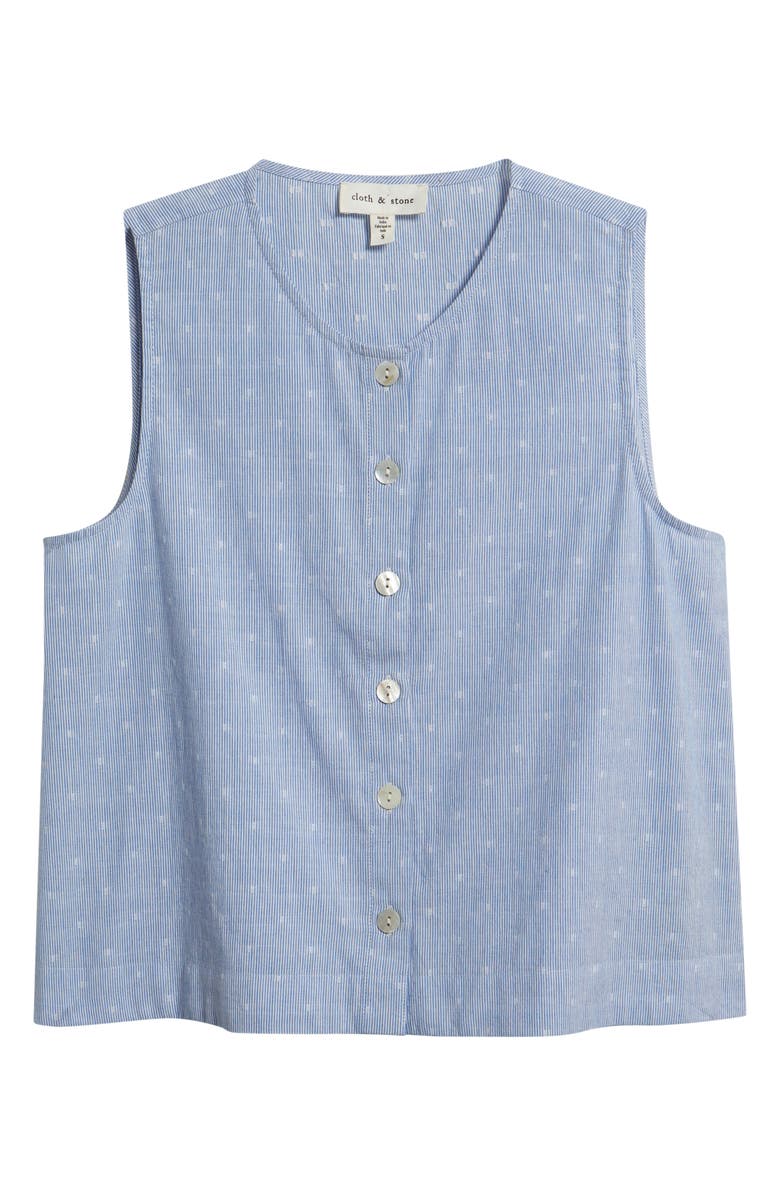 Cloth & Stone Clip Dot Button Front Top, Alternate, color, Riviera Pinstripe
