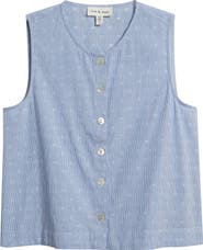 Cloth & Stone Clip Dot Button Front Top