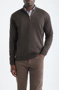 Peter Millar Autumn Crest Suede Trim Quarter Zip Sweater