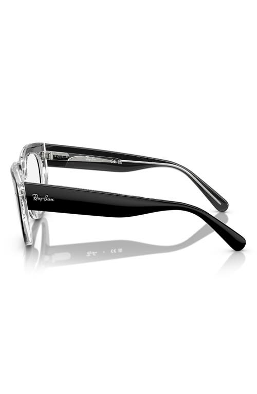 Ray Ban Ray-ban 50mm Square Optical Glasses In Transparent Grey