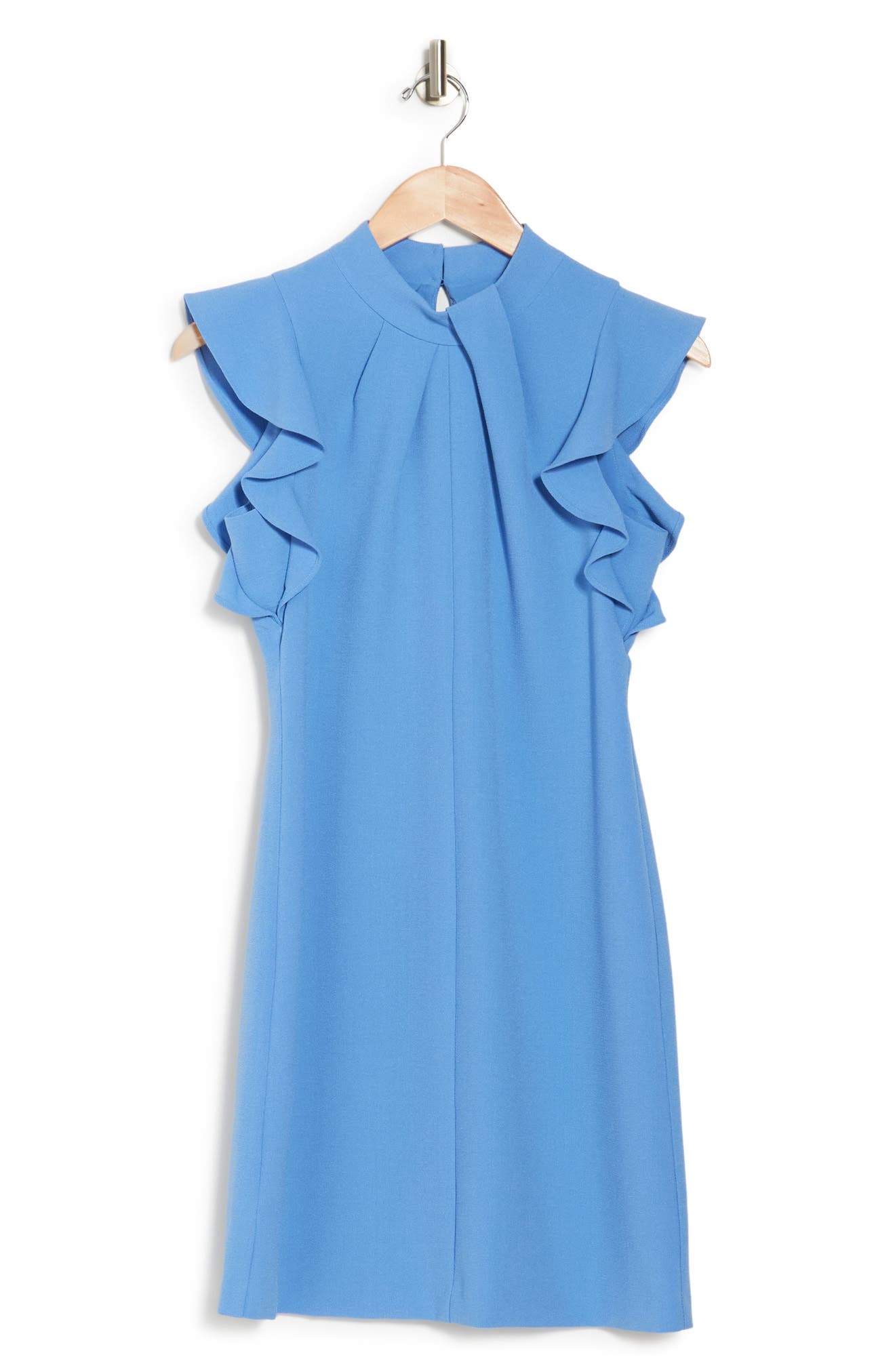 Vince Camuto High Neck Ruffle Sleeve Shift Dress (Women) | Nordstromrack