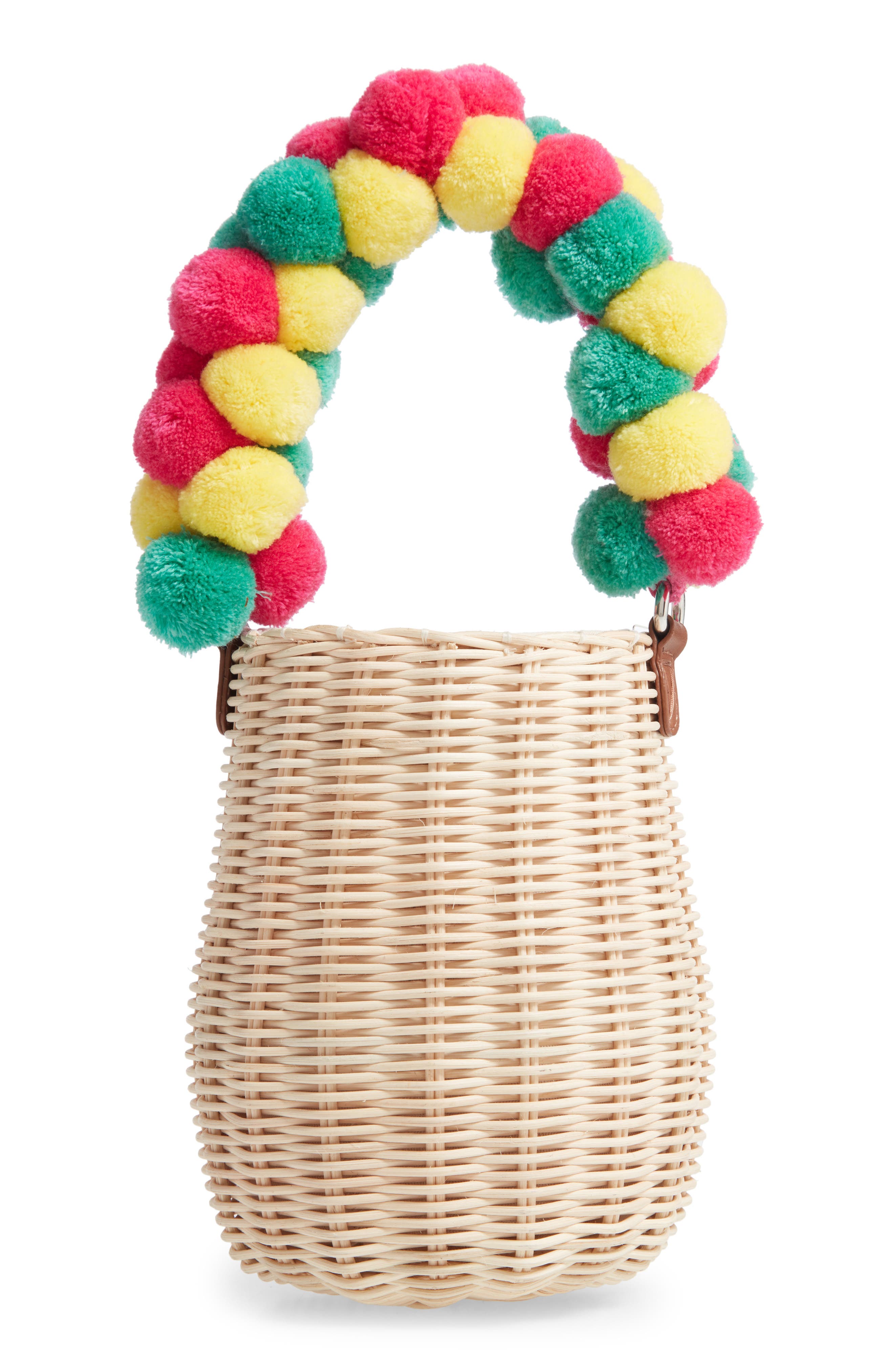 Halogen<sup>®</sup> x Atlantic-Pacific Pompom Wicker Bag, Main, color, 