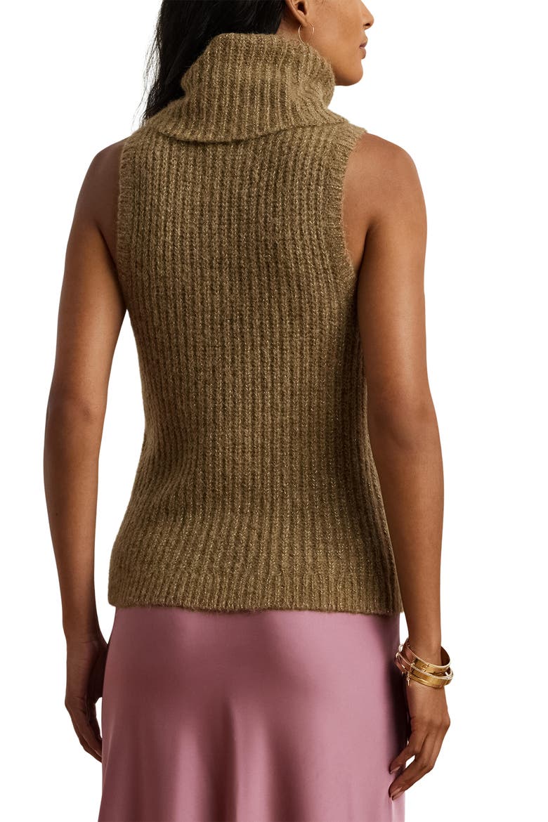 Metallic Sleeveless Turtleneck Sweater, Alternate, color, MULTI