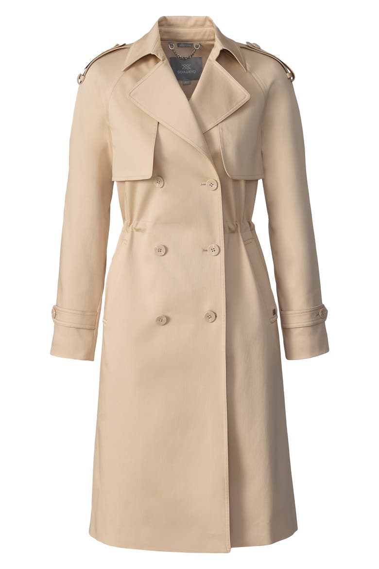 Fabiola Water Repellent Trench Coat, Alternate, color, ALMOND