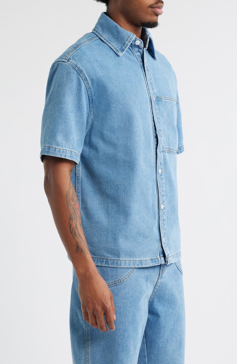 KROST Mariner Short Sleeve Denim Button-Up Shirt, Alternate, color, 