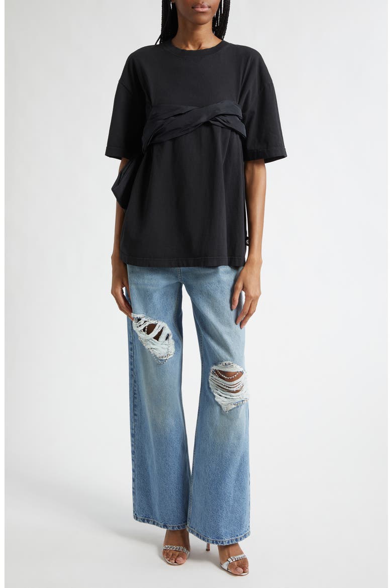 Taffeta Knot T-Shirt, Alternate, color, WASHED BLACK