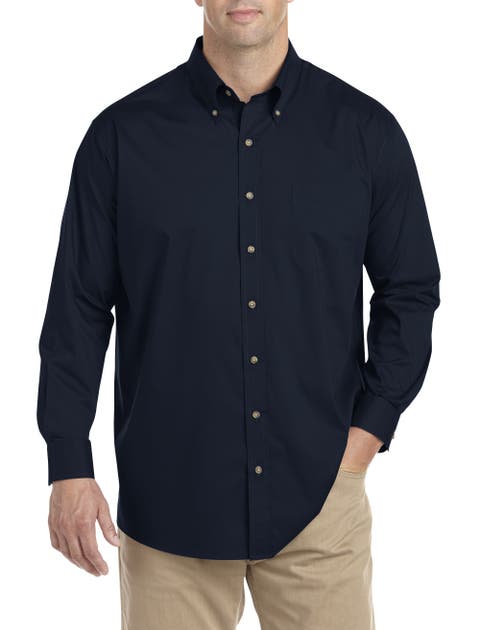 Big & Tall Easy-Care Solid Sport Shirt