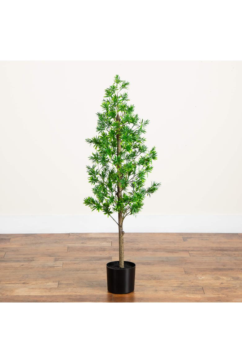 4-ft UV Artificial Podocarpus Artificial Tree, Alternate, color, Green