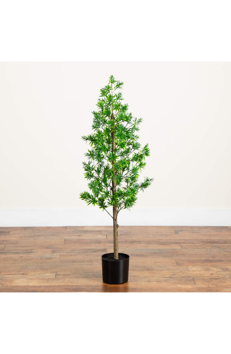 NEARLY NATURAL 4-ft UV Artificial Podocarpus Artificial Tree, Alternate, color, Green
