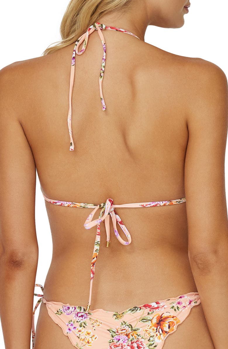 PQ SWIM Floral Triangle Bikini Top, Alternate, color, Bahia