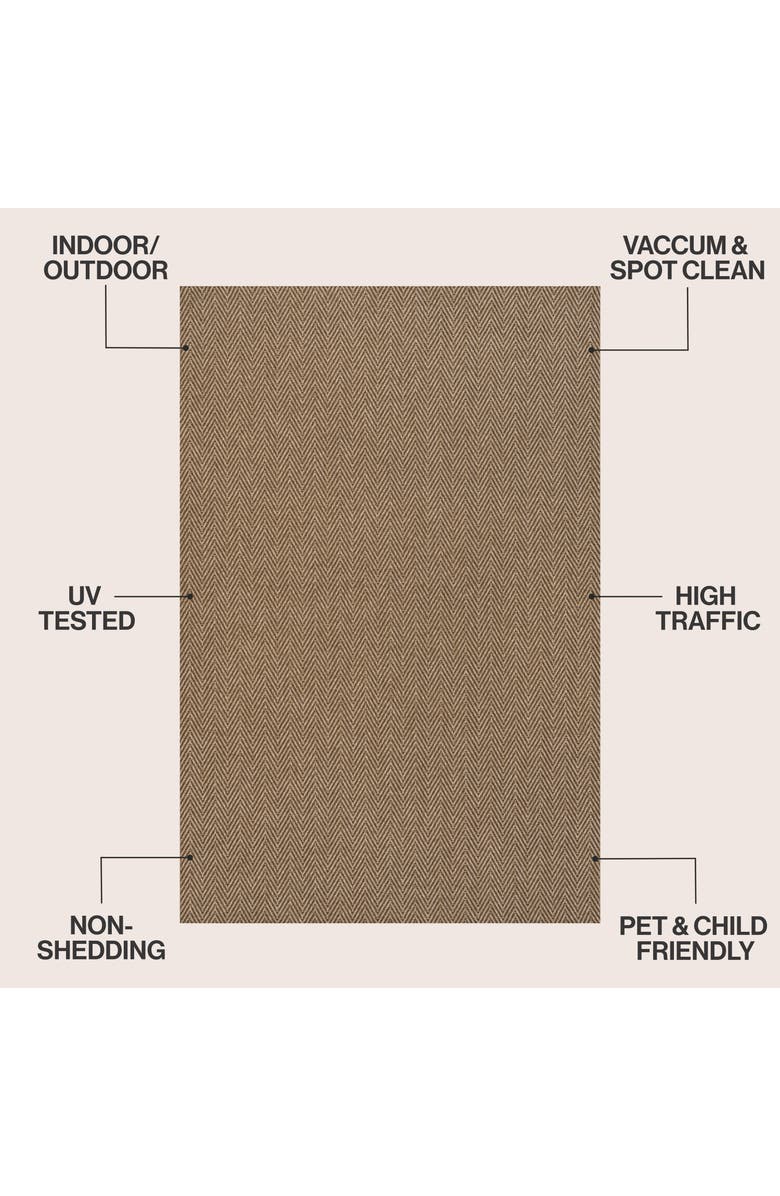JONATHAN Y Rowena Easy Jute Scandinavian Boho Herringbone Weave Indoor/Outdoor Area Rug, Alternate, color, Brown