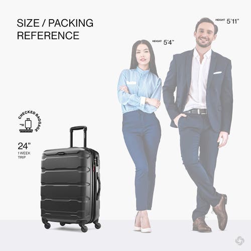 Samsonite Omni Pc Checked-medium 24-inch Hardside Expandable Luggage With Spinner Wheels