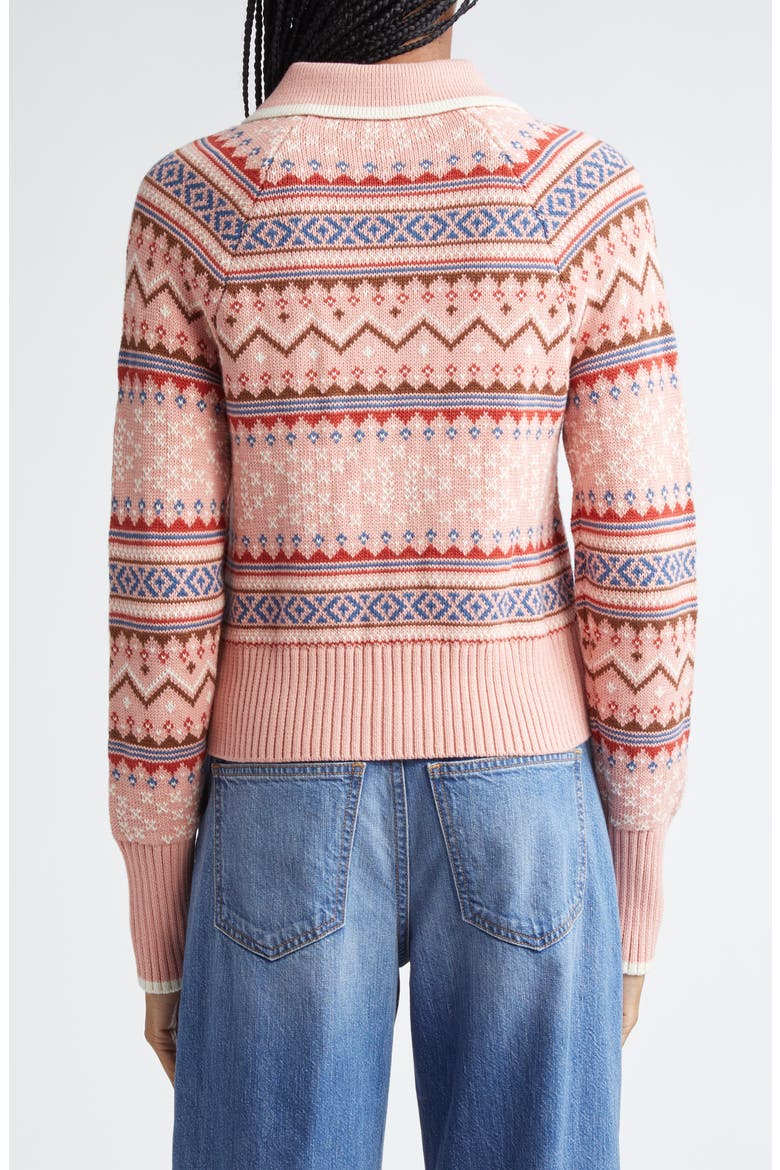 Cheshire Fair Isle Cardigan, Alternate, color, ROSE MULTI