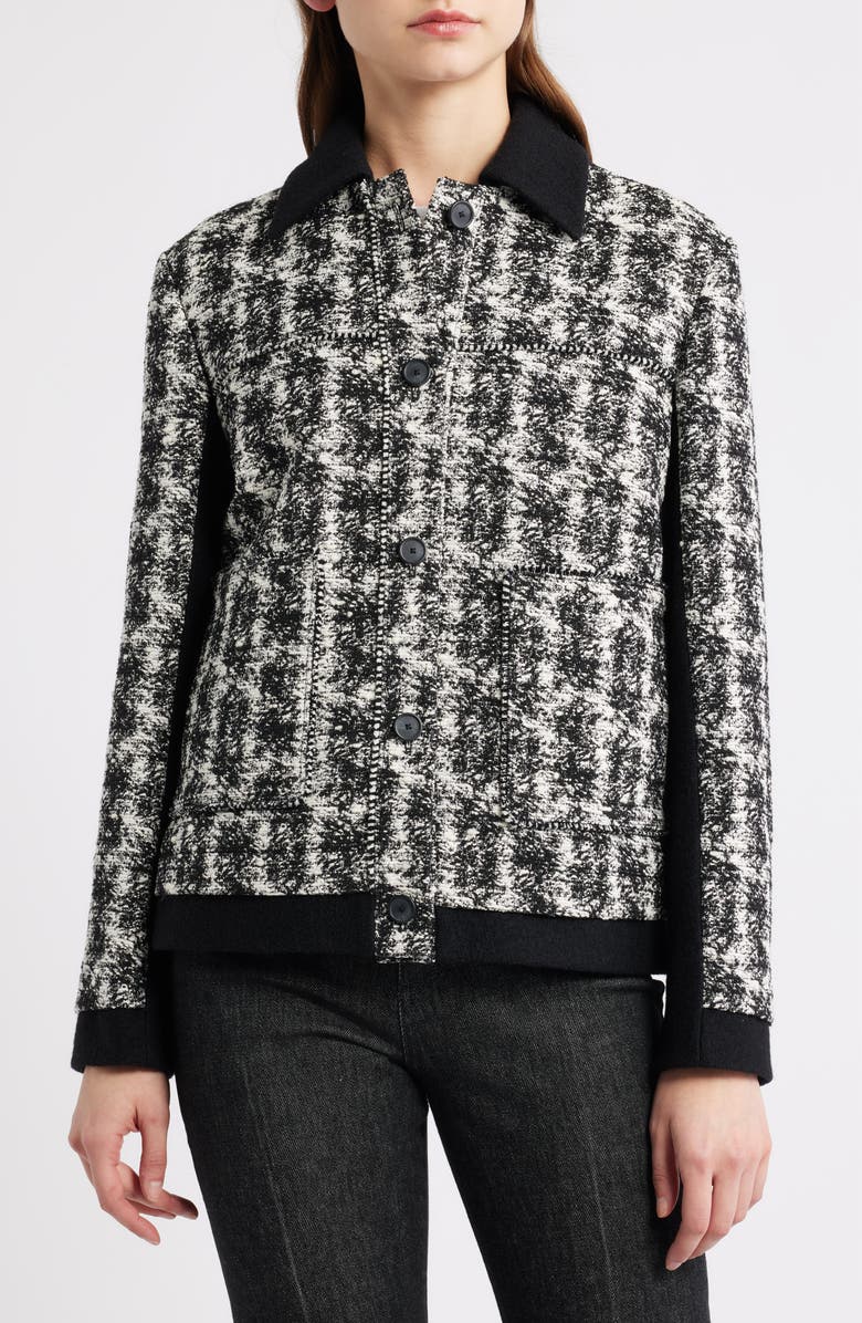 BOSS Joloria Tweed Jacket, Alternate, color, Monochrome Tweed