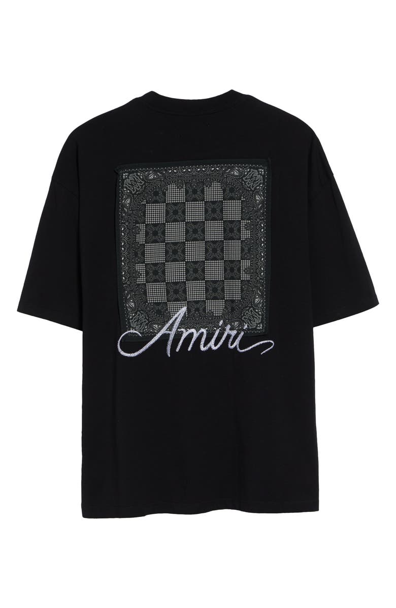 AMIRI Oversize MA Check Patch Appliqué Skate T-Shirt, Alternate, color, Black