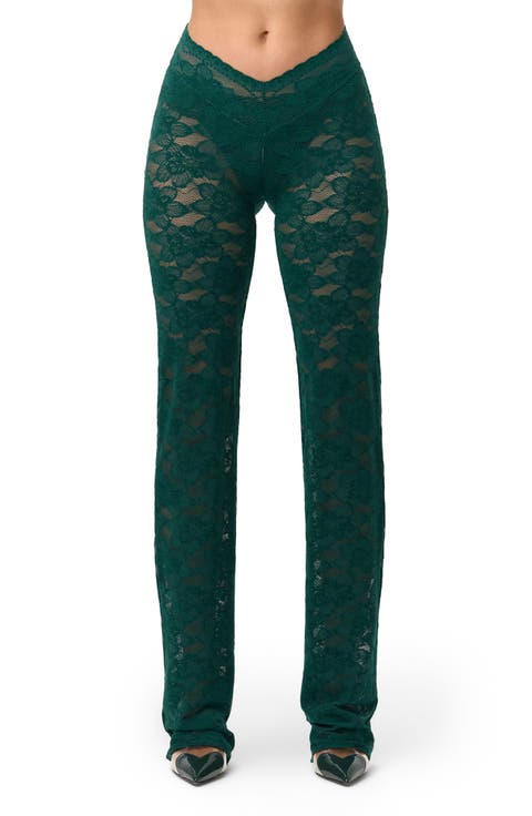 Sheer Lace V-Waist Pants