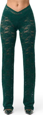 Naked Wardrobe Sheer Lace V-Waist Pants