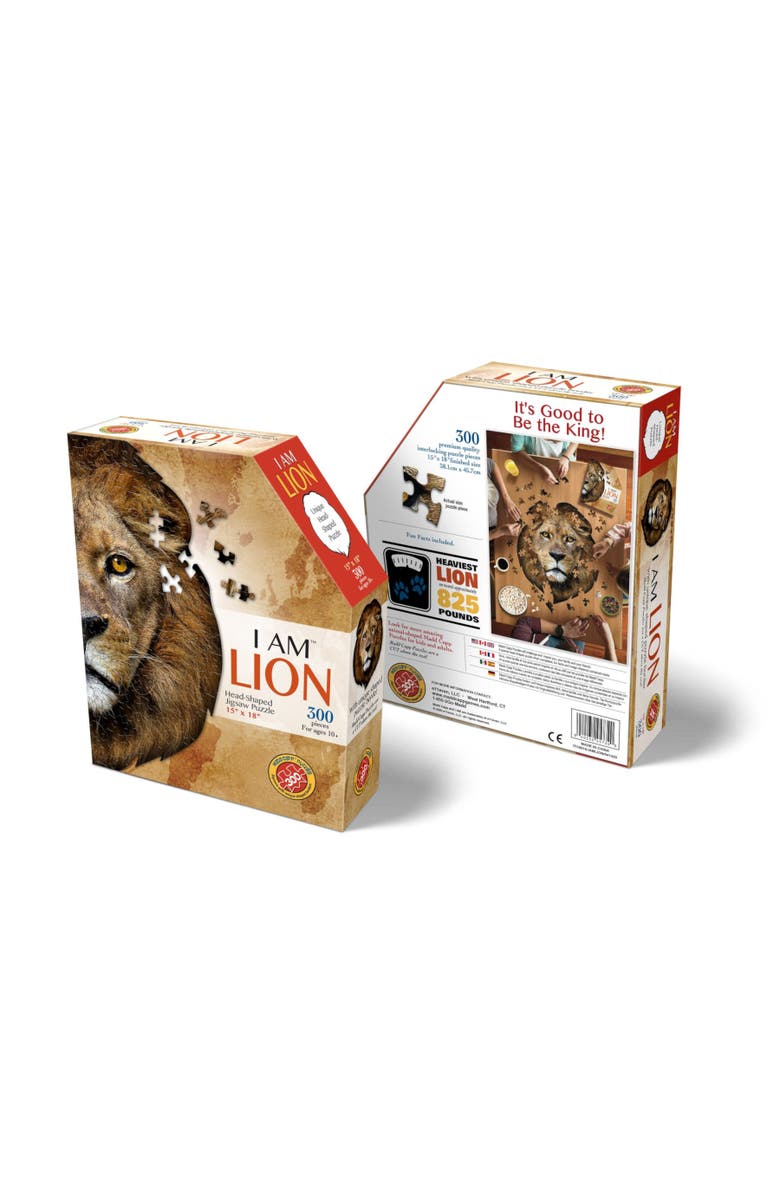 Madd Capp I Am Lion 300 Pieces Animal Shaped Jigsaw Puzzle, Alternate, color, Multicolored