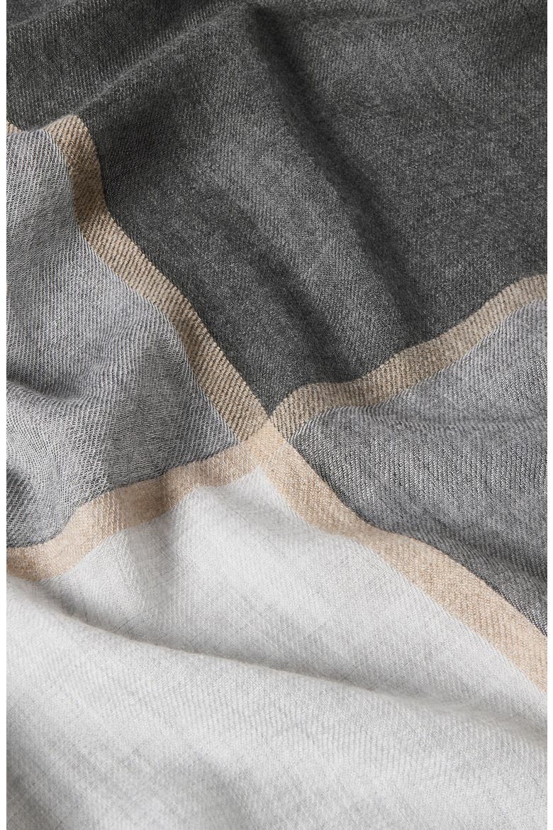 Cashmere and silk color block scarf, Alternate, color, Lead