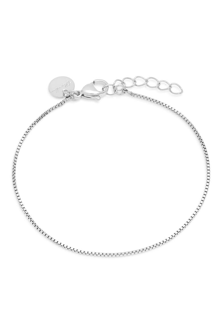 The Vivian Box Chain Bracelet, Main, color, SILVER