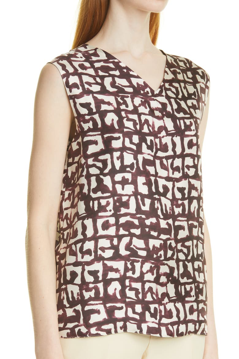 Reversible Silk Top, Alternate, color, FIORE DIPINTO