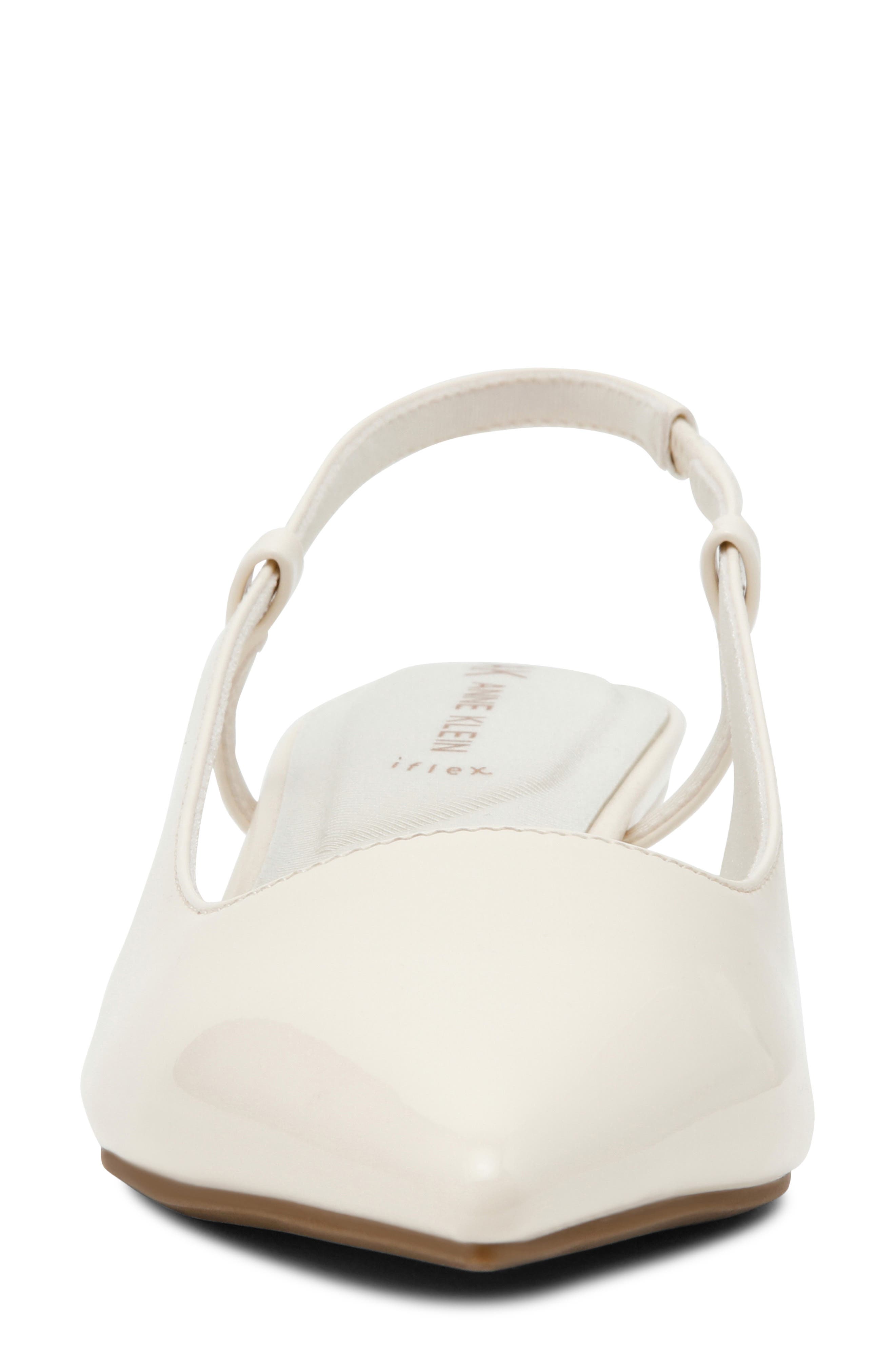 Shorty Slingback Pump, Alternate, color, CREME PATENT PU